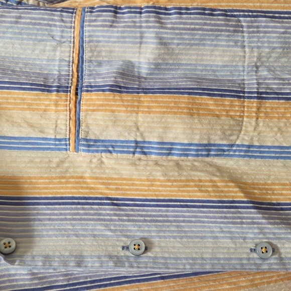 Tommy Bahama Cotton Silk Stripe Button-Up Shirt Relaxed Fit Coastal Luxe - Picture 5 of 6